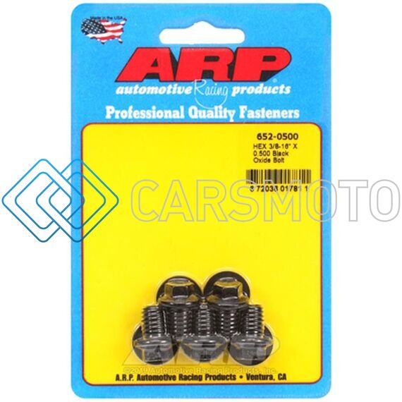 ARP 652-0500 3/8-16 X 0.500 HEX BLACK OXIDE BOLTS