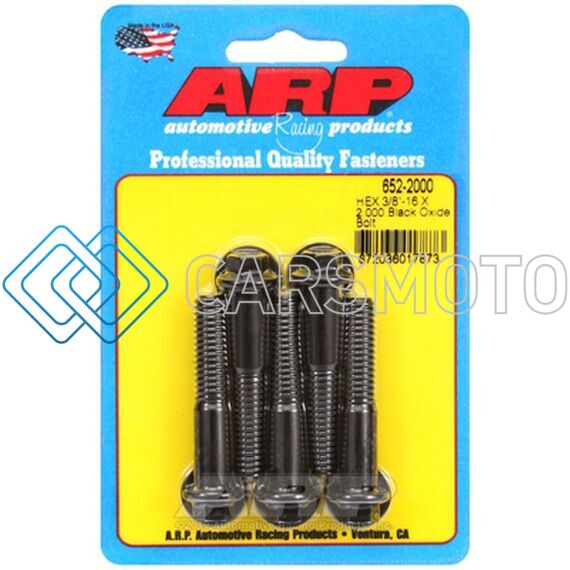 ARP 652-2000 3/8-16 X 2.000 HEX BLACK OXIDE BOLTS