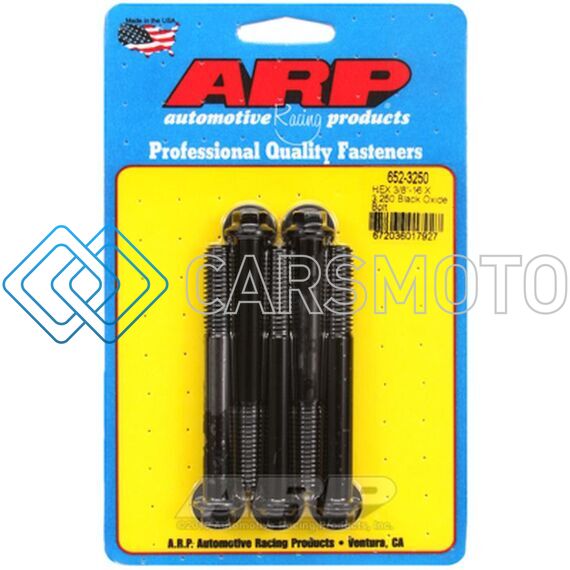 ARP 652-3250 3/8-16 X 3.250 HEX BLACK OXIDE BOLTS