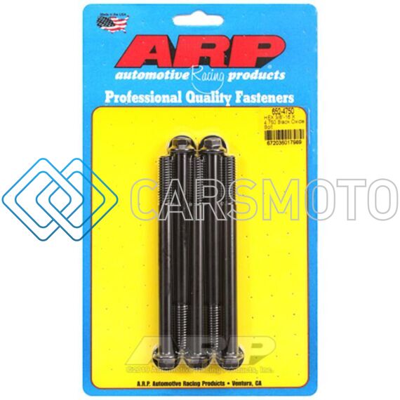 ARP 652-4750 3/8-16 X 4.750 HEX BLACK OXIDE BOLTS