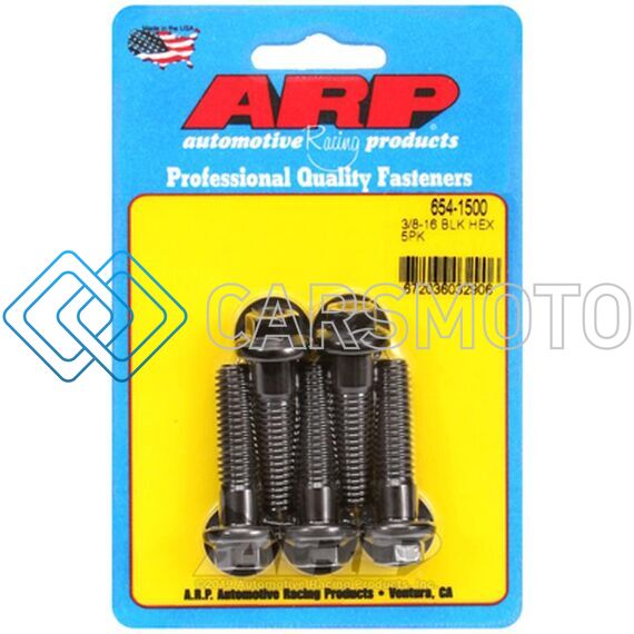 ARP 654-1500 3/8 IN.-16 RH THREAD, 1.500 IN HEX HEAD BOLTS - SET OF 5