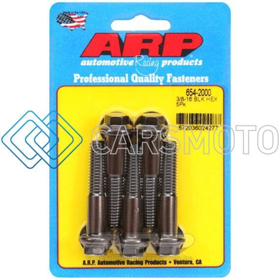 ARP 654-2000 3/8 IN.-16 RH THREAD, 2.000 IN HEX HEAD BOLTS - SET OF 5