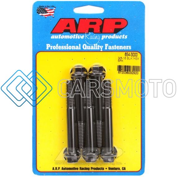 ARP 654-3000 3/8 IN.-16 RH THREAD, 3.000 IN HEX HEAD BOLTS - SET OF 5
