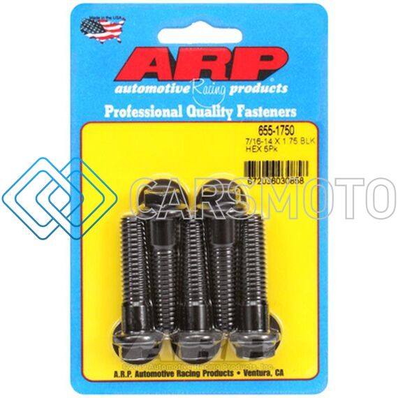 ARP 655-1750 7/16-14 X 1.750 HEX 1/2 WRENCHING BLACK OXIDE BOLTS