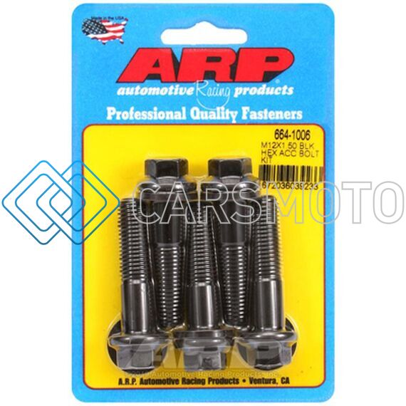 ARP 664-1006 M12 X 1.50 X 50 BLACK OXIDE HEX BOLTS (5/PKG)