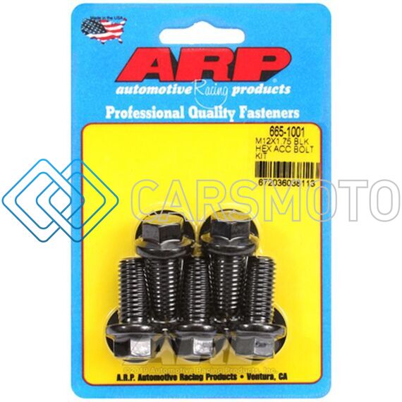 ARP 665-1001 M12 X 1.75 X 25 HEX BLACK OXIDE BOLTS