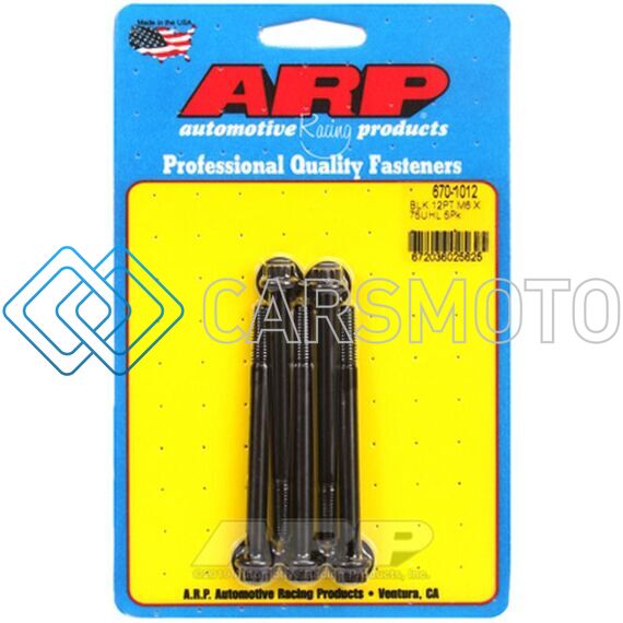 ARP 670-1012 M6 X 1.00 X 75 12PT BLACK OXIDE BOLTS