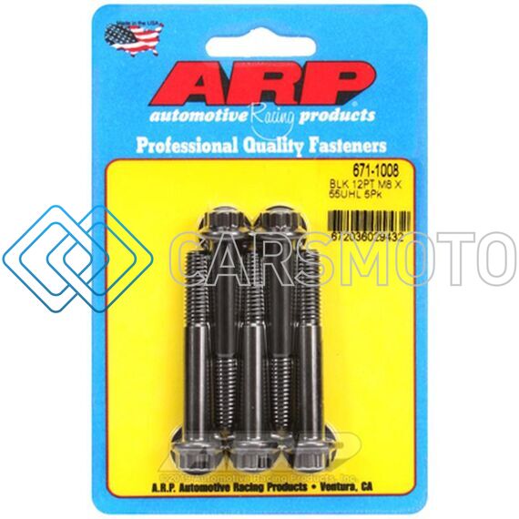 ARP 671-1008 M8 X 1.25 X 55 12PT BLACK OXIDE BOLTS