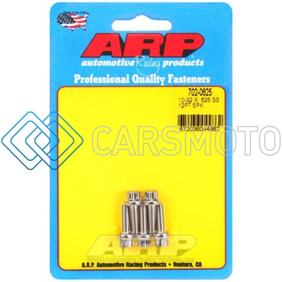 ARP 702-0625 10-32 X .625 12PT SS BOLTS