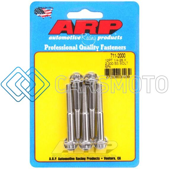ARP 711-2000 1/4-28 X 2.000 12PT SS BOLTS
