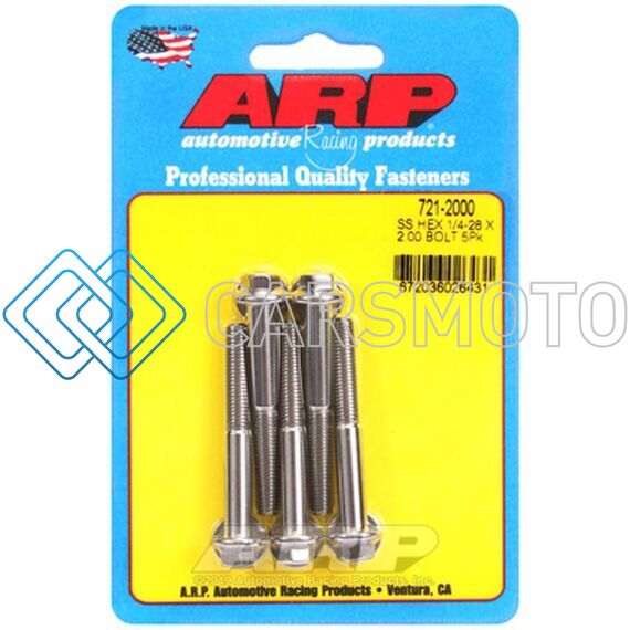 ARP 721-2000 1/4-28 X 2.000 HEX SS BOLTS