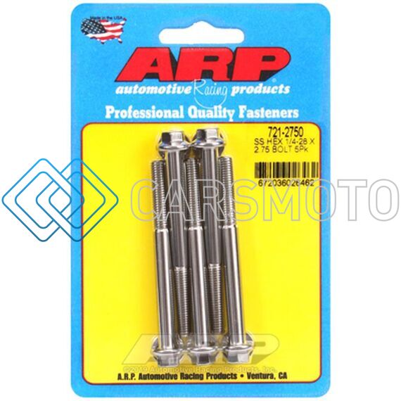 ARP 721-2750 1/4-28 X 2.750 HEX SS BOLTS