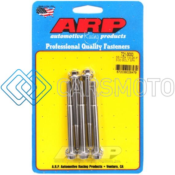 ARP 721-3000 1/4-28 X 3.000 HEX SS BOLTS