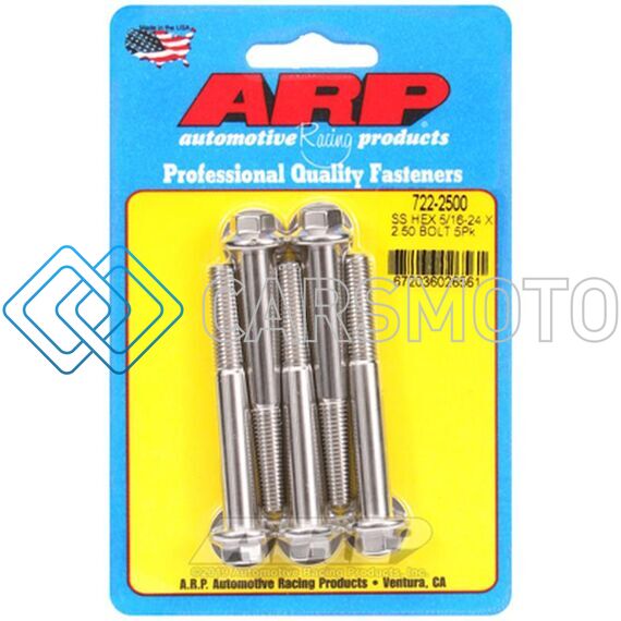ARP 722-2500 5/16-24 X 2.500 HEX SS BOLTS