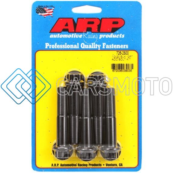 ARP 726-2500 1/2 IN.-20 RH THREAD, 2.500 IN 12 POINT BOLTS- SET OF 5