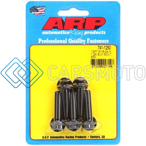 ARP 741-1250 5/16 IN.-24 RH THREAD, 1.250 IN 12 POINT BOLTS- SET OF 5