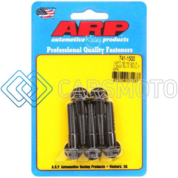 ARP 741-1500 5/16 IN.-24 RH THREAD, 1.500 IN 12 POINT BOLTS- SET OF 5