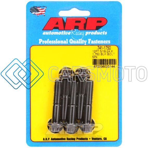 ARP 741-1750 5/16 IN.-24 RH THREAD, 1.750 IN 12 POINT BOLTS- SET OF 5