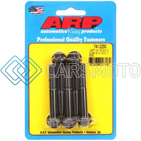 ARP 741-2250 5/16 IN.-24 RH THREAD, 2.250 IN 12 POINT BOLTS- SET OF 5