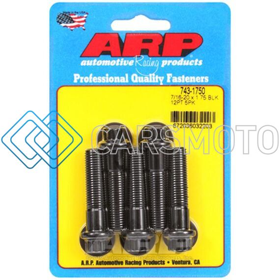 ARP 743-1750 7/16-20 X 1.750 12PT BLACK OXIDE BOLTS