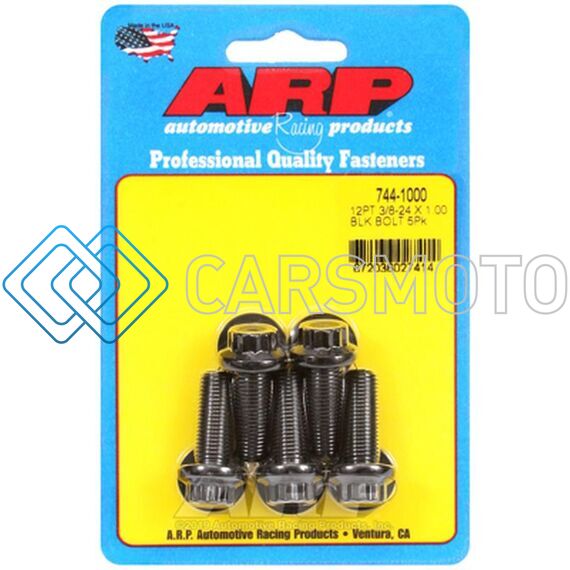 ARP 744-1000 3/8 IN.-24 RH THREAD, 1.000 IN 12 POINT BOLTS- SET OF 5