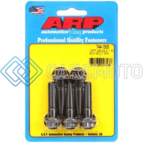 ARP 744-1500 3/8 IN.-24 RH THREAD, 1.500 IN 12 POINT BOLTS- SET OF 5