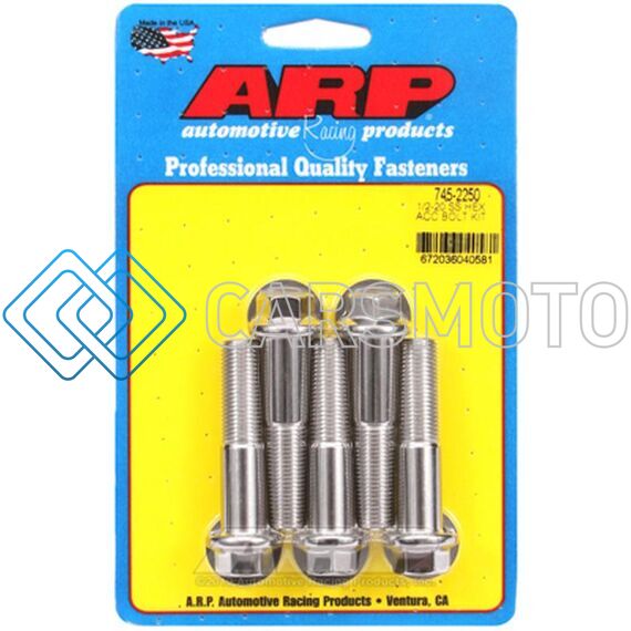 ARP 745-2250 1/2-20 IN. THREAD, 2.25 IN STAINLESS STEEL 300 BOLTS - SET OF 5