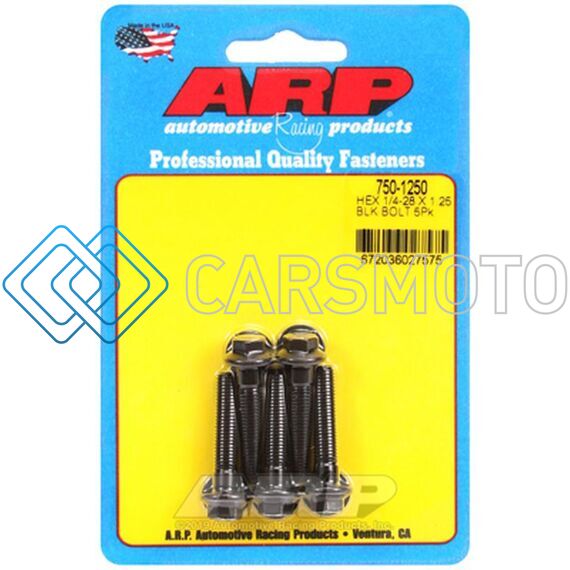 ARP 750-1250 1/4-28 X 1.250 HEX BLACK OXIDE BOLTS