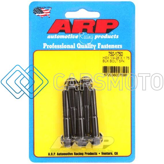 ARP 750-1750 1/4-28 X 1.750 HEX BLACK OXIDE BOLTS