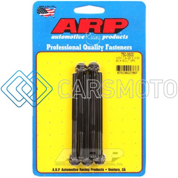 ARP 750-3500 1/4-28 X 3.500 HEX BLACK OXIDE BOLTS