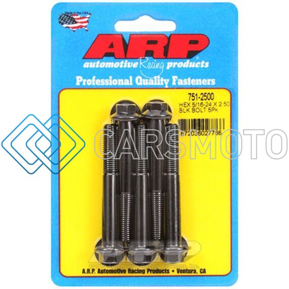 ARP 751-2500 5/16-24 X 2.500 HEX BLACK OXIDE BOLTS