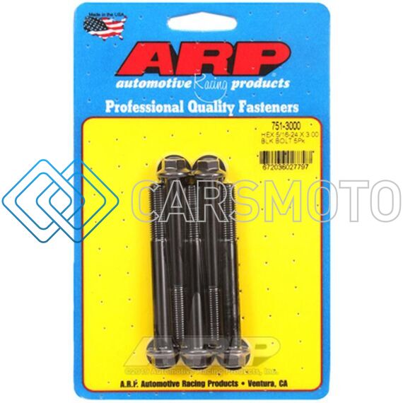 ARP 751-3000 5/16-24 X 3.000 HEX BLACK OXIDE BOLTS