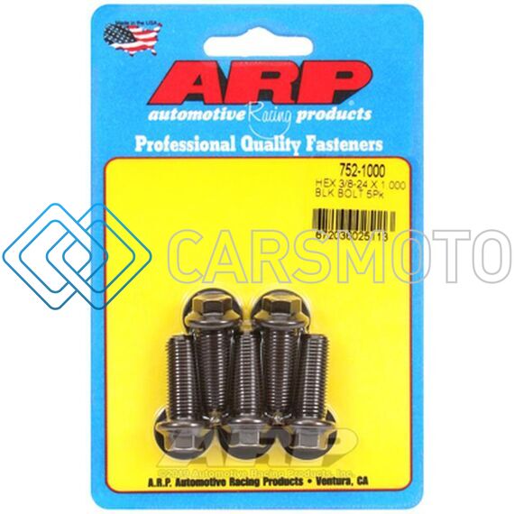 ARP 752-1000 3/8-24 X 1.000 HEX BLACK OXIDE BOLTS