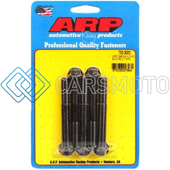 ARP 752-3000 3/8-24 X 3.000 HEX BLACK OXIDE BOLTS