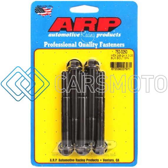 ARP 752-3250 3/8-24 X 3.250 HEX BLACK OXIDE BOLTS