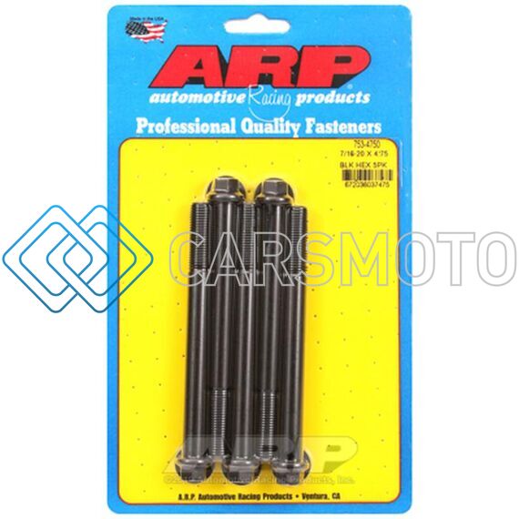 ARP 753-4750 7/16-20 X 4.750 HEX BLACK OXIDE BOLTS