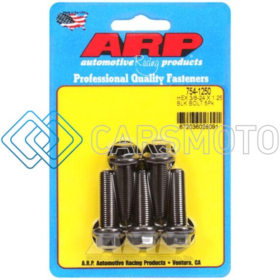 ARP 754-1250 3/8-24 X 1.250 HEX 7/16 WRENCHING BLACK OXIDE BOLTS