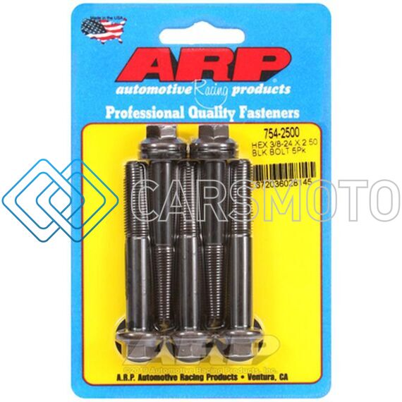 ARP 754-2500 3/8-24 X 2.500IN HEX 7/16 WRENCHING BLACK OXIDE BOLTS - SET OF 5