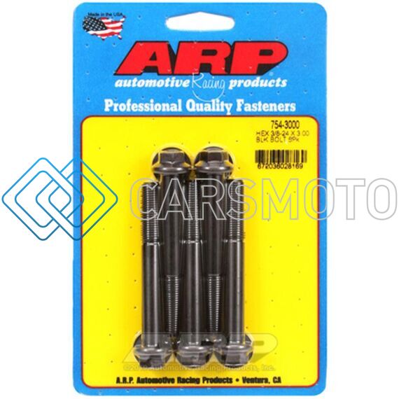 ARP 754-3000 3/8-24 X 3.000 HEX 7/16 WRENCHING BLACK OXIDE BOLTS