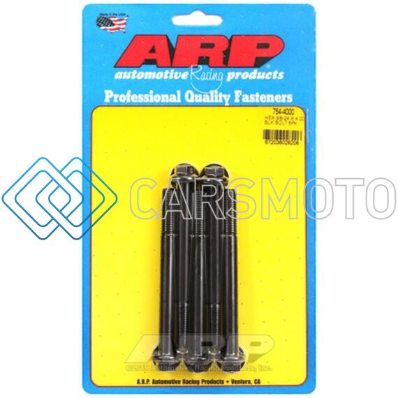 ARP 754-4000 3/8-24 X 4.000 HEX 7/16 WRENCHING BLACK OXIDE BOLTS