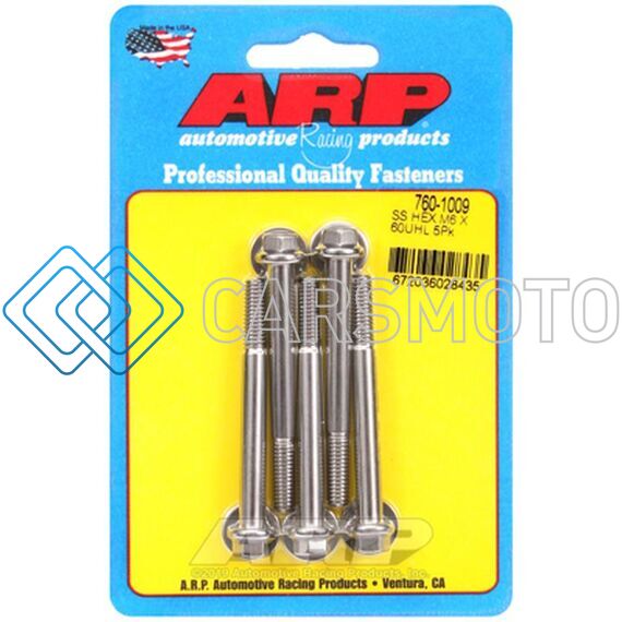 ARP 760-1009 M6 X 1.00 X 60  HEX SS BOLTS