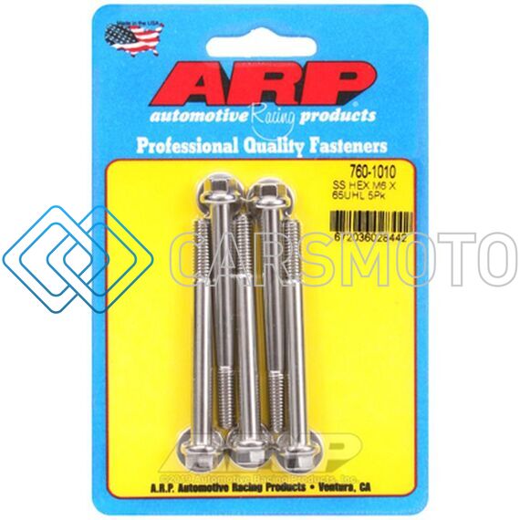 ARP 760-1010 M6 X 1.00 X 65 HEX SS BOLTS (5/PKG)