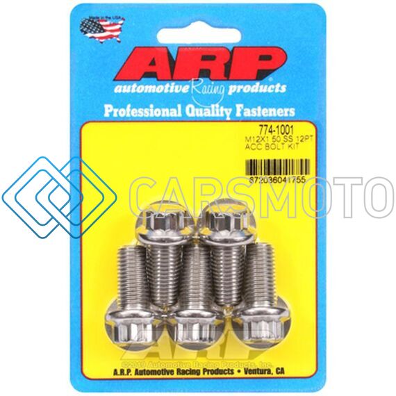 ARP 774-1001 M12X 1.50 X 25 SS 12PT BOLTS (5/PKG)