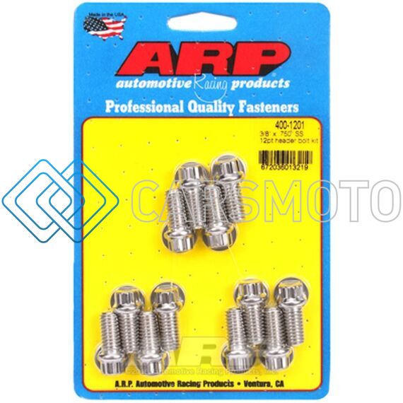 ARP 400-1201 3/8 X .750 SS 12PT HEADER BOLT KIT