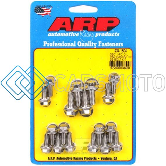ARP 434-1804 SB CHEVY 1-PC SS HEX OIL PAN GASKET BOLT KIT
