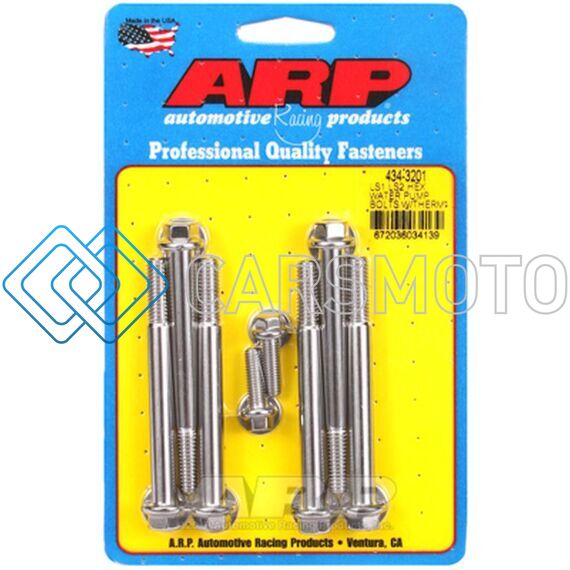 ARP 434-3201 LS1 LS2 SS HEX WATER PUMP BOLTS W/ THERMOSTAT HOUSING BOLTS KIT