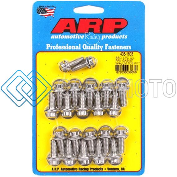 ARP 435-1803 BB CHEVY1-PC OIL PAN GASKET W/ ALUM TIMING COVER 12PT BOLT KIT