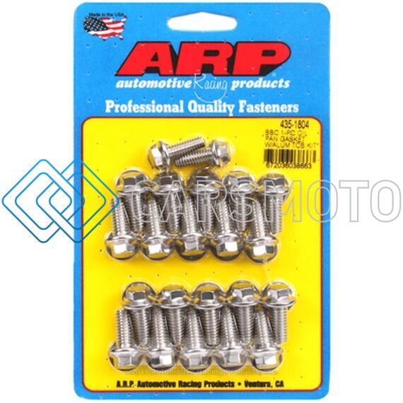 ARP 435-1804 BB CHEVY1-PC OIL PAN GASKET W/ ALUM TIMING COVER HEX BOLT KIT