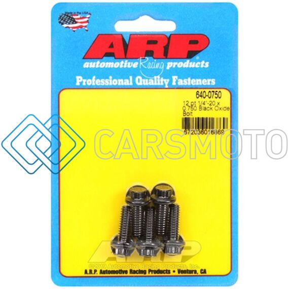 ARP 640-0750 1/4-20 X 0.750 12PT BLACK OXIDE BOLTS