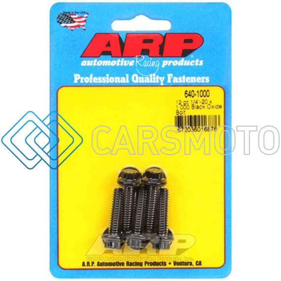 ARP 640-1000 1/4-20 X 1.000 12PT BLACK OXIDE BOLTS